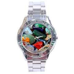 Stones Colors Pattern Pebbles Macro Rocks Stainless Steel Analogue Watch by BangZart