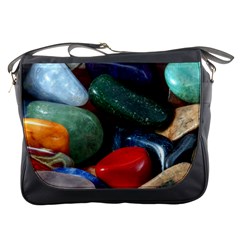 Stones Colors Pattern Pebbles Macro Rocks Messenger Bags by BangZart