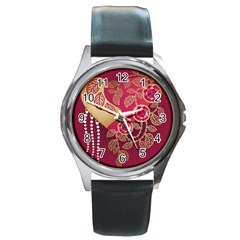 Love Heart Round Metal Watch by BangZart