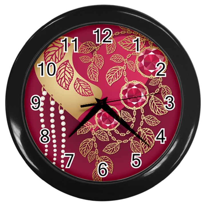 Love Heart Wall Clocks (Black)