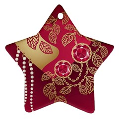 Love Heart Star Ornament (two Sides) by BangZart