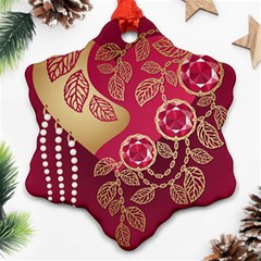 Love Heart Snowflake Ornament (two Sides)