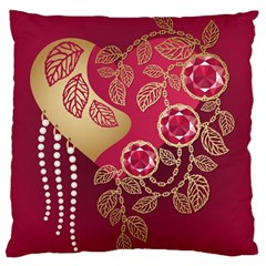 Love Heart Large Flano Cushion Case (one Side) by BangZart