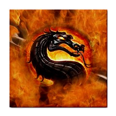 Dragon And Fire Tile Coasters by BangZart