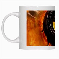 Dragon And Fire White Mugs by BangZart