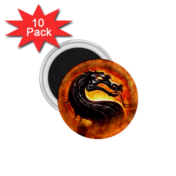 Dragon And Fire 1.75  Magnets (10 pack) 