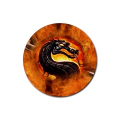 Dragon And Fire Rubber Round Coaster (4 Pack) 