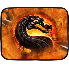 Dragon And Fire Double Sided Fleece Blanket (mini)  by BangZart