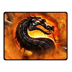 Dragon And Fire Fleece Blanket (small) by BangZart