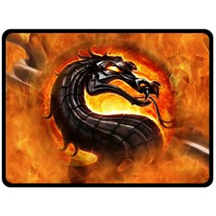 Dragon And Fire Double Sided Fleece Blanket (large)  by BangZart