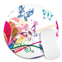 Butterfly Vector Art Round Mousepads by BangZart