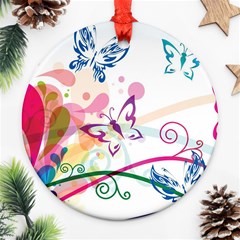 Butterfly Vector Art Ornament (round) by BangZart