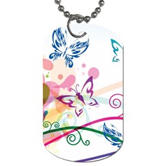 Butterfly Vector Art Dog Tag (two Sides)