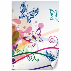 Butterfly Vector Art Canvas 12  X 18   by BangZart