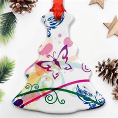 Butterfly Vector Art Christmas Tree Ornament (two Sides) by BangZart