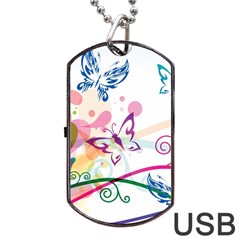 Butterfly Vector Art Dog Tag Usb Flash (one Side) by BangZart