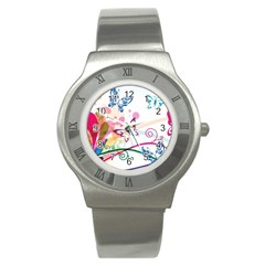 Butterfly Vector Art Stainless Steel Watch by BangZart