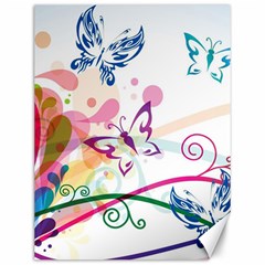 Butterfly Vector Art Canvas 12  X 16  