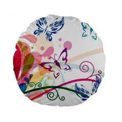 Butterfly Vector Art Standard 15  Premium Round Cushions by BangZart