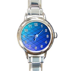 Blue Pattern Plain Cartoon Round Italian Charm Watch