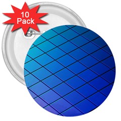 Blue Pattern Plain Cartoon 3  Buttons (10 Pack) 