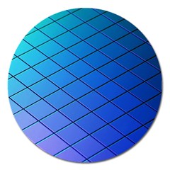 Blue Pattern Plain Cartoon Magnet 5  (round) by BangZart