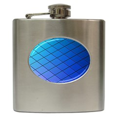 Blue Pattern Plain Cartoon Hip Flask (6 Oz) by BangZart