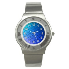 Blue Pattern Plain Cartoon Stainless Steel Watch by BangZart