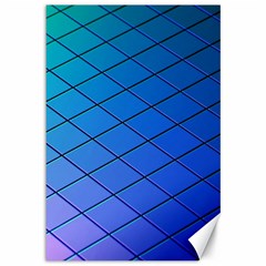 Blue Pattern Plain Cartoon Canvas 12  X 18  