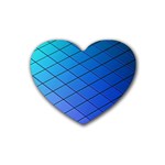 Blue Pattern Plain Cartoon Heart Coaster (4 pack)  Front