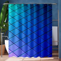 Blue Pattern Plain Cartoon Shower Curtain 60  X 72  (medium)  by BangZart