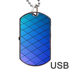 Blue Pattern Plain Cartoon Dog Tag Usb Flash (one Side) by BangZart