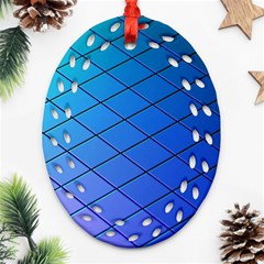 Blue Pattern Plain Cartoon Oval Filigree Ornament (two Sides) by BangZart