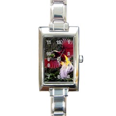 Cendrawasih Beautiful Bird Of Paradise Rectangle Italian Charm Watch by BangZart