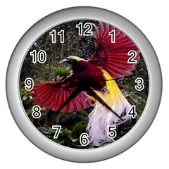 Cendrawasih Beautiful Bird Of Paradise Wall Clocks (silver)  by BangZart