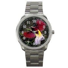 Cendrawasih Beautiful Bird Of Paradise Sport Metal Watch by BangZart