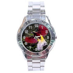 Cendrawasih Beautiful Bird Of Paradise Stainless Steel Analogue Watch by BangZart