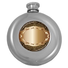 Floral 3 Round Hip Flask (5 Oz) by BangZart