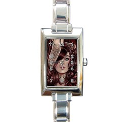 Beautiful Women Fantasy Art Rectangle Italian Charm Watch