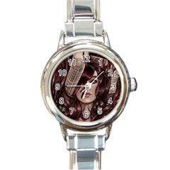 Beautiful Women Fantasy Art Round Italian Charm Watch