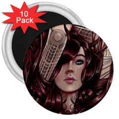 Beautiful Women Fantasy Art 3  Magnets (10 Pack) 