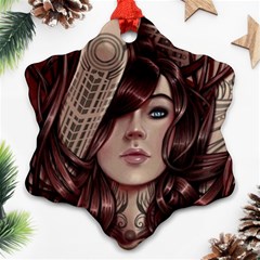 Beautiful Women Fantasy Art Snowflake Ornament (two Sides) by BangZart