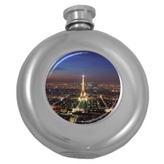 Paris At Night Round Hip Flask (5 Oz) by BangZart