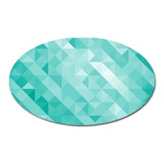 Bright Blue Turquoise Polygonal Background Oval Magnet by TastefulDesigns