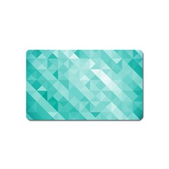 Bright Blue Turquoise Polygonal Background Magnet (name Card) by TastefulDesigns