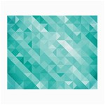 Bright blue turquoise polygonal background Small Glasses Cloth Front