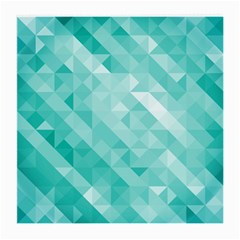 Bright Blue Turquoise Polygonal Background Medium Glasses Cloth by TastefulDesigns