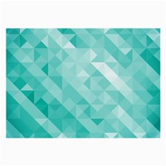 Bright Blue Turquoise Polygonal Background Large Glasses Cloth (2-side) by TastefulDesigns