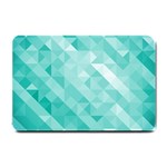 Bright blue turquoise polygonal background Small Doormat  24 x16  Door Mat