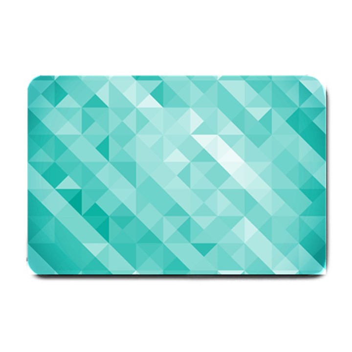 Bright blue turquoise polygonal background Small Doormat 